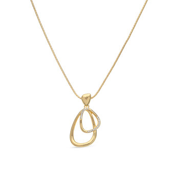 bejewels goud ketting witte zirkonen K389