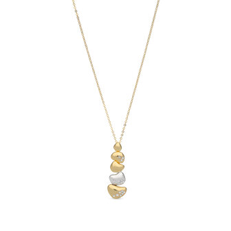 bejewels goud k375 ketting witte zirkonen zilver 