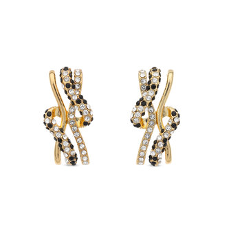 bejewels oorbellen oorstekers witte  zirkonen zwarte zirkonen O258