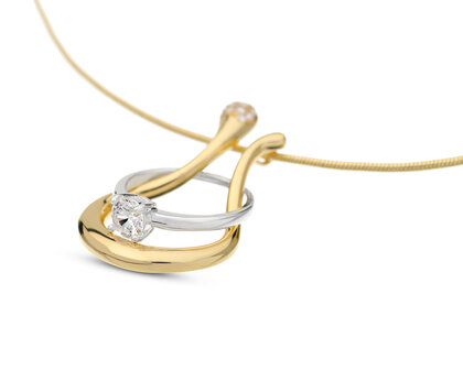bejewels kettingen hanger goud zilver zirkonen K383