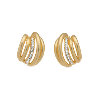 Bejewels goud oorringen oorstekers zirkonen O256