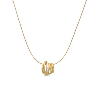 Bejewels ketting goud hanger zirkonen K384 