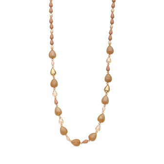 Babeza goud beige ketting K405