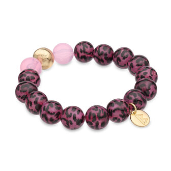 Babeza armband A389 goud fushia
