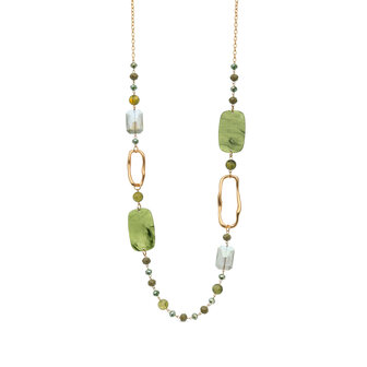 Babeza ketting groen goud K402