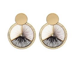 BIBA oorbellen Rondelle Zwart